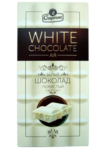 Шоколад пористый белый 75г Спартак