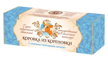БЗМЖ Сырок глазированный в молочном шоколаде коробочка Коровка из Кореновки